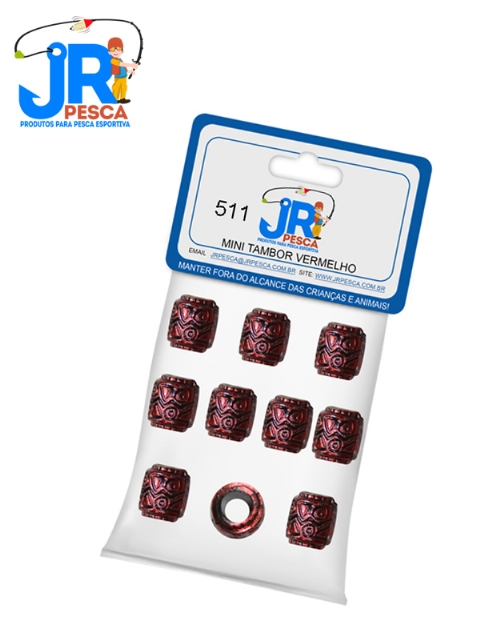 Mi�anga Pl�stica JR Pesca Mini Tambor Vermelho - C�d.511