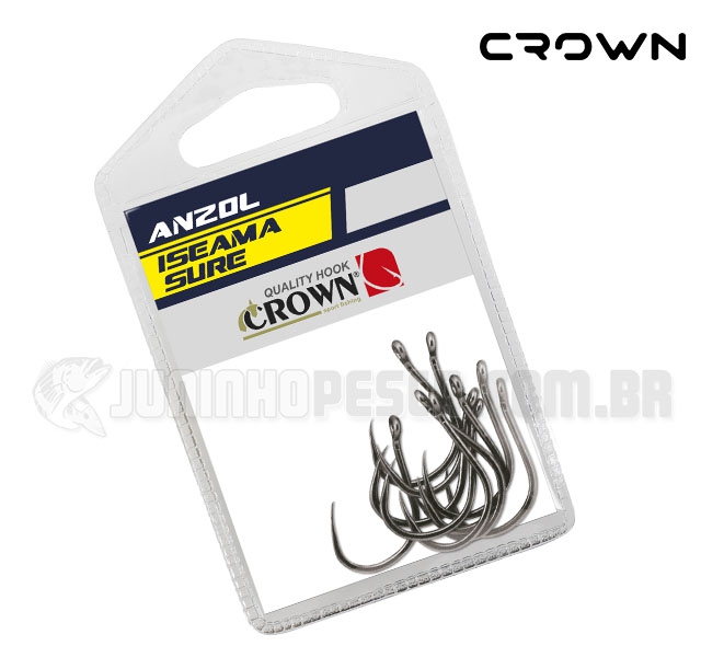 Anzol Crown Iseama Sure Preto - C/ 10 Unidades