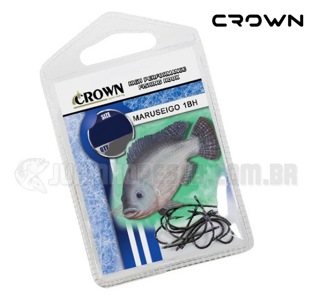 Anzol Crown Maruseigo Preto 1BH c/ 10 unidades