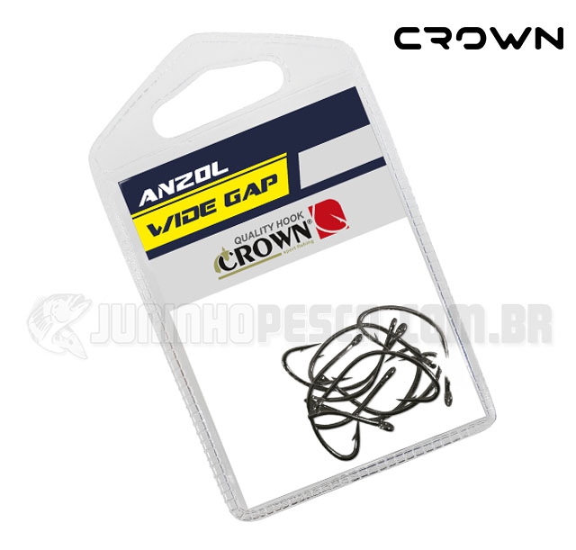 Anzol Crown Wide Gap Preto c/ 10 unidades