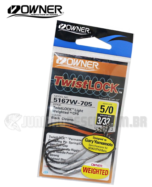 Anzol Owner TwistLock Light Weighted 5167W Anti-Enrosco c/ Lastro