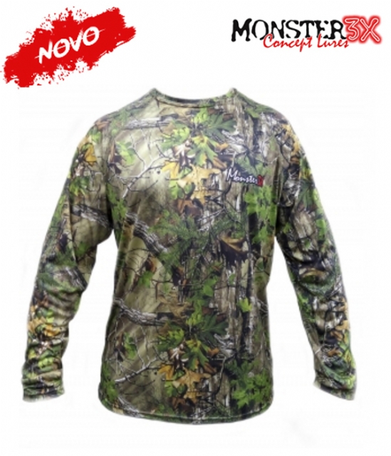 Camiseta Monster 3X Linha Camo Folhagem