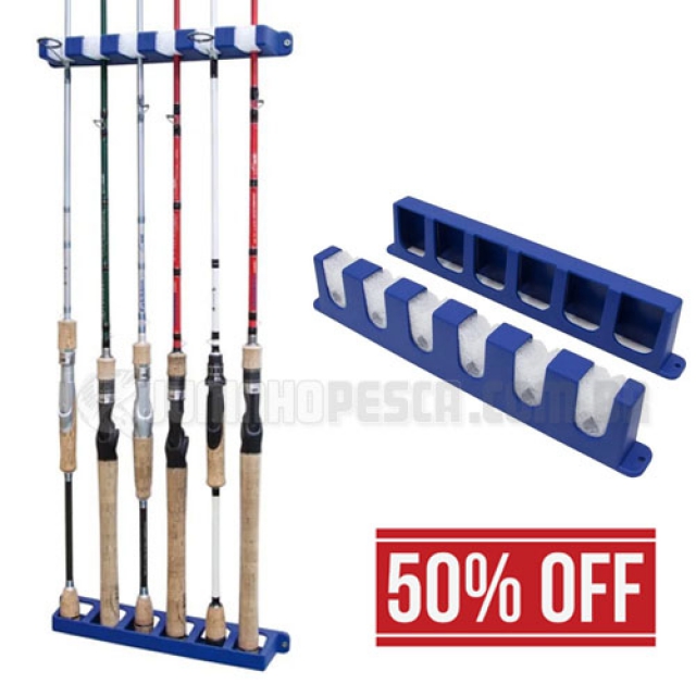 Expositor de Varas de Parede p/ 6 Varas (Stick Rack ou Rod Rack)