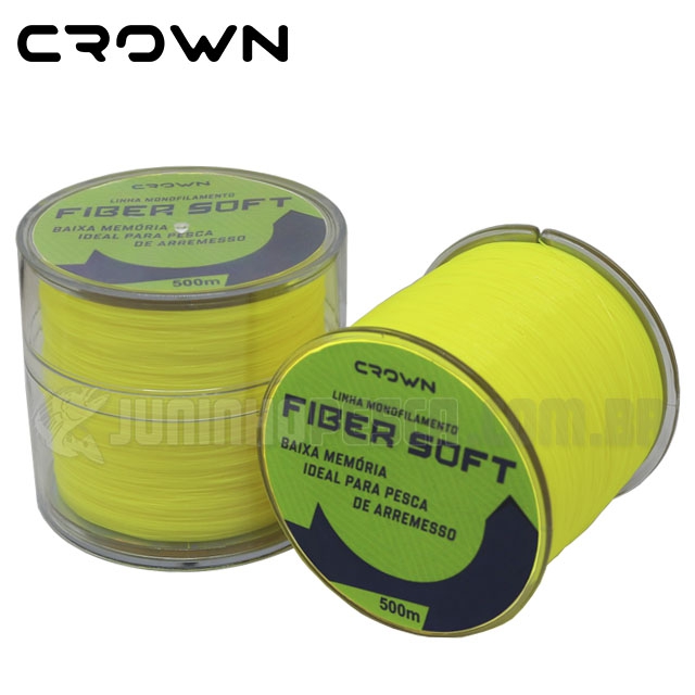 Linha Crown Monofilamento Fiber Soft Yellow c/ 500m