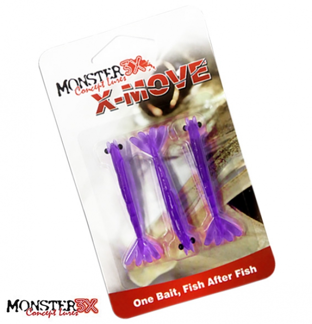 Isca Artificial Camaro Monster 3X X-Move - 7 cm (C/ 3 Unidades)