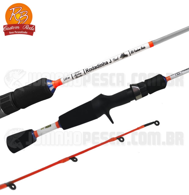 Vara RB Rodadinha J Gel Blue p/ Carretilha 1,30m Ao Mdia/Lenta