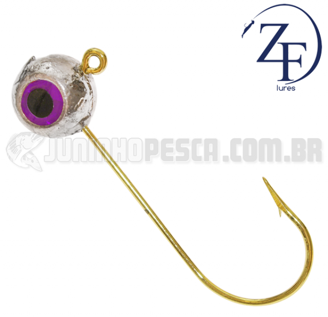 Jig Head ZF (Cabe�a de jig) Amarelo c/ Olho