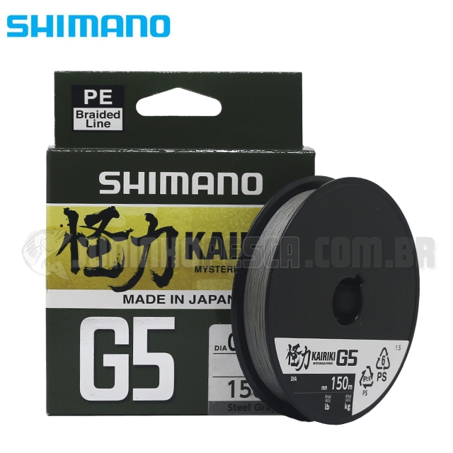 Linha Shimano Multifilamento Kairiki G5 Steel Gray - 150m