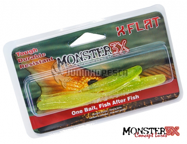 Isca Artificial Monster 3X X-Flat Soft Bait - 11,5 cm (C/ 3 Unidades)