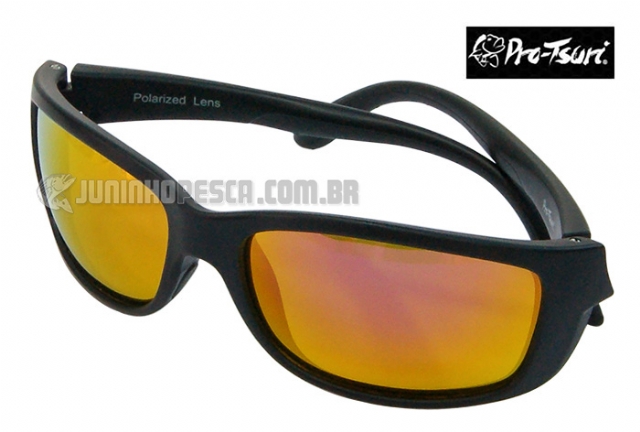�culos Polarizado Pro-Tsuri Mako Preto c/ Lente Gold Espelhada P035