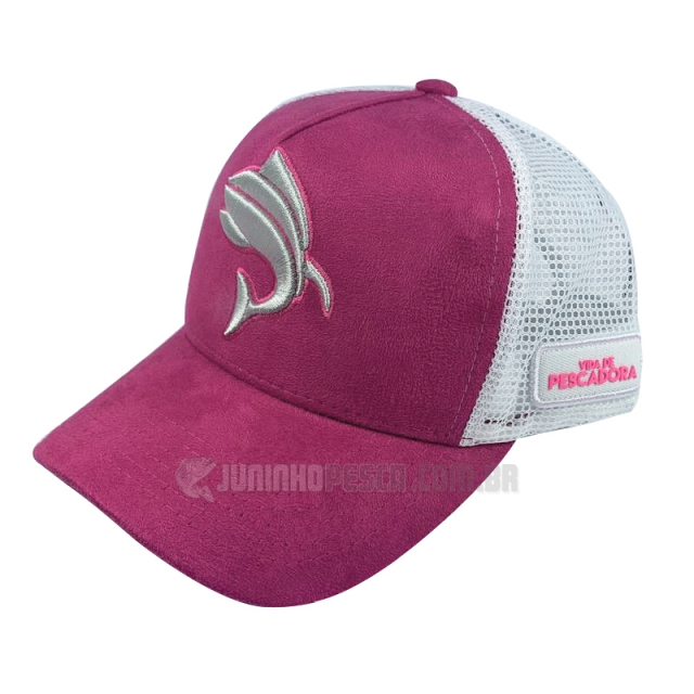 Bon� Vida de Pescadora Premium Rosa Com Branco