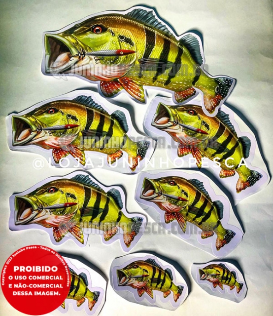 Adesivo Personalizado Peixe - Tucunar� A�u com Isca