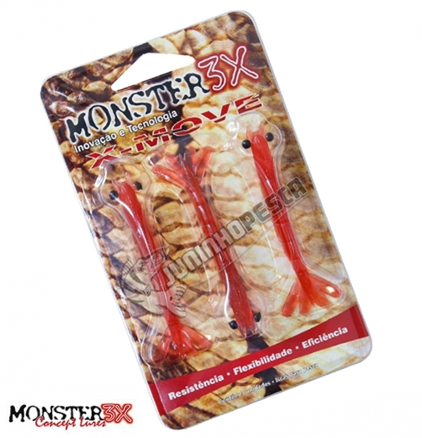 Isca Artificial Camar�o Monster 3X X-Move - 9 cm (C/ 3 Unidades)