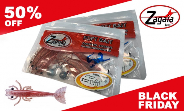 Isca Artificial Camarão Zagaia Soft Bait (6 camarões + 2 jigs)